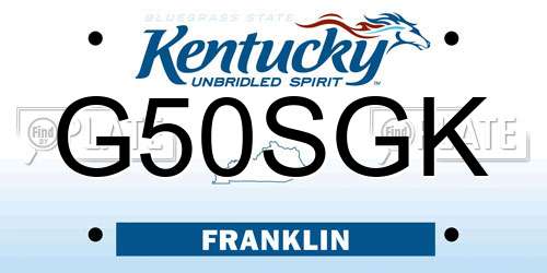 G50SGK Kentucky License Plate