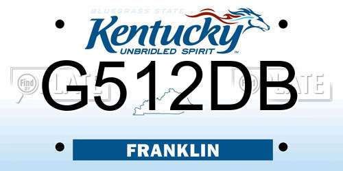 G512DB Kentucky License Plate