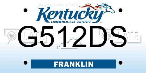 G512DS Kentucky License Plate