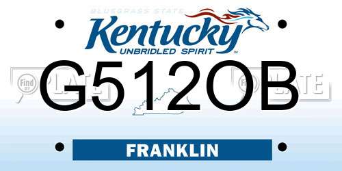 G512OB Kentucky License Plate