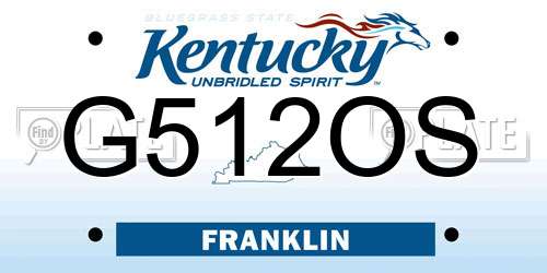 G512OS Kentucky License Plate
