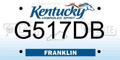 G517DB Kentucky License Plate