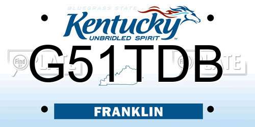 G51TDB Kentucky License Plate