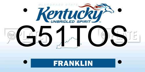 G51TOS Kentucky License Plate