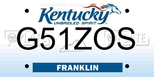 G51ZOS Kentucky License Plate