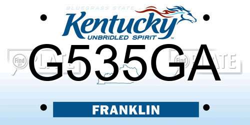 G535GA Kentucky License Plate