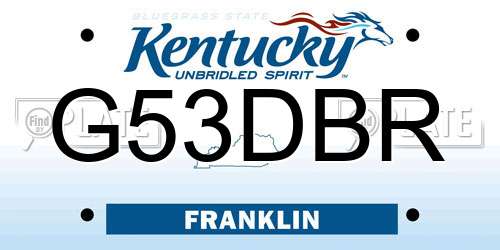 G53DBR Kentucky License Plate