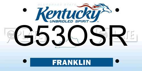 G53OSR Kentucky License Plate