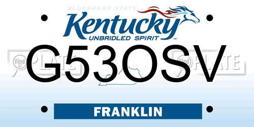 G53OSV Kentucky License Plate