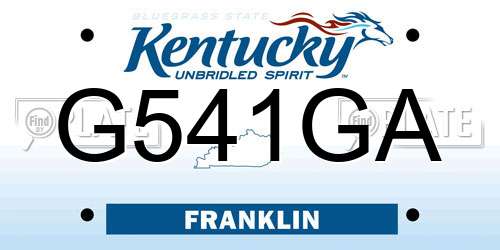 G541GA Kentucky License Plate