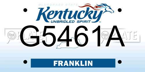 G5461A Kentucky License Plate