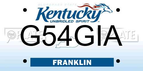 G54GIA Kentucky License Plate