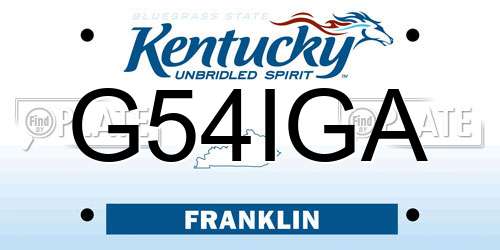 G54IGA Kentucky License Plate
