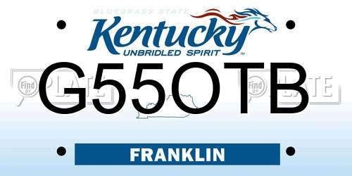 G55OTB Kentucky License Plate