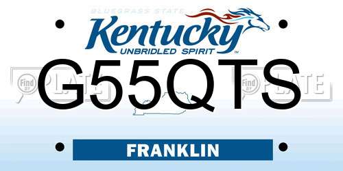 G55QTS Kentucky License Plate