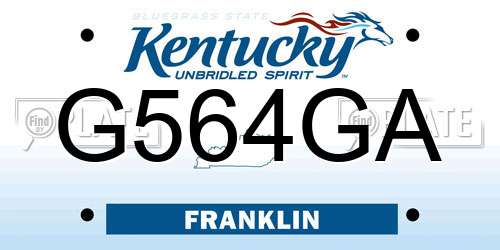 G564GA Kentucky License Plate