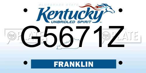 G5671Z Kentucky License Plate