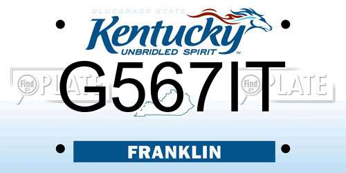 G567IT Kentucky License Plate