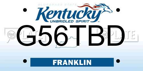 G56TBD Kentucky License Plate