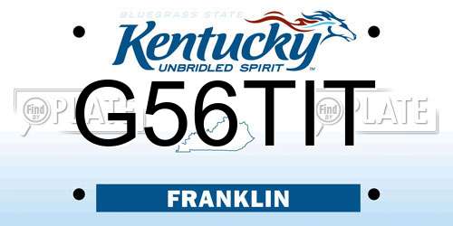 G56TIT Kentucky License Plate