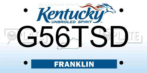 G56TSD Kentucky License Plate