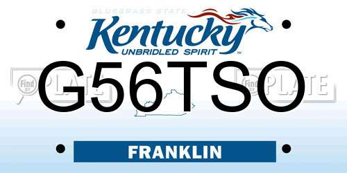 G56TSO Kentucky License Plate