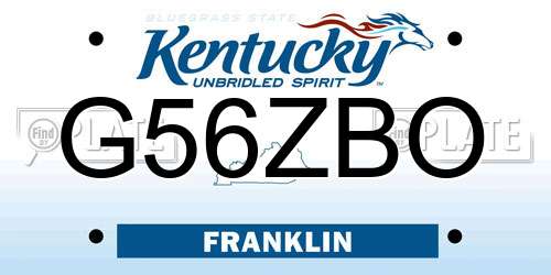 G56ZBO Kentucky License Plate