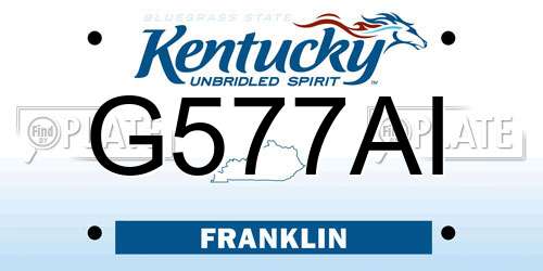 G577AI Kentucky License Plate