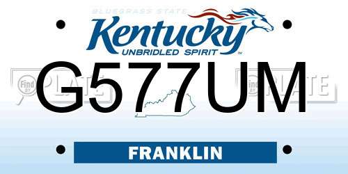 G577UM Kentucky License Plate