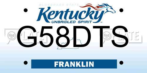 G58DTS Kentucky License Plate