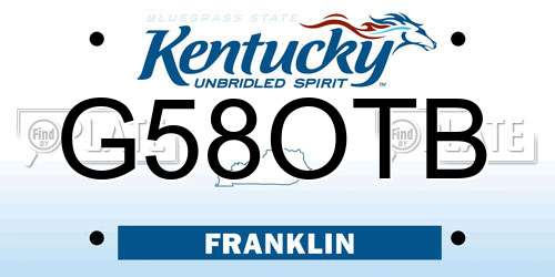 G58OTB Kentucky License Plate