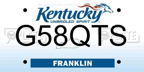 G58QTS Kentucky License Plate