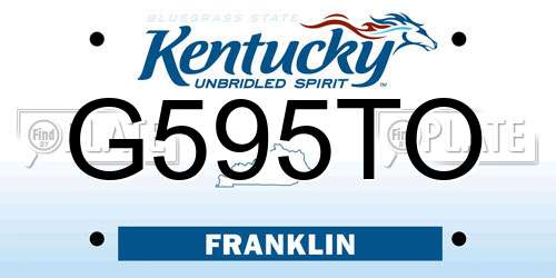 G595TO Kentucky License Plate