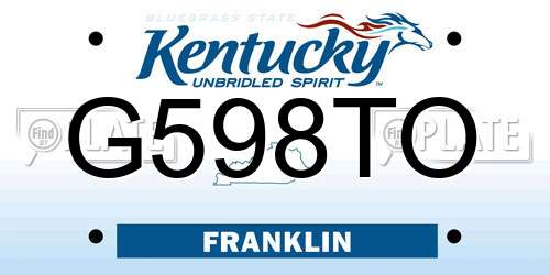 G598TO Kentucky License Plate