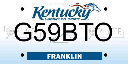G59BTO Kentucky License Plate