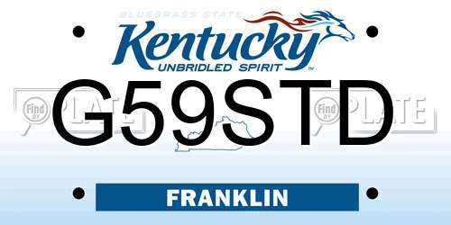 G59STD Kentucky License Plate