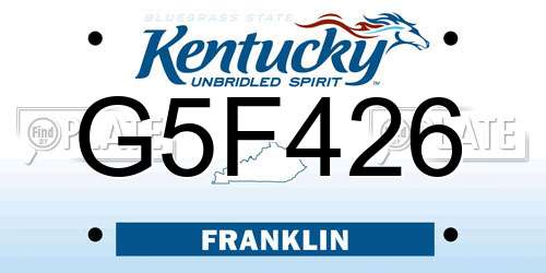 G5F426 Kentucky License Plate