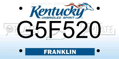 G5F520 Kentucky License Plate