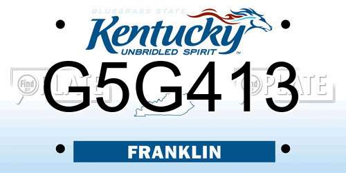 G5G413 Kentucky License Plate