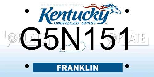 G5N151 Kentucky License Plate