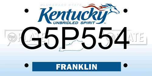 G5P554 Kentucky License Plate