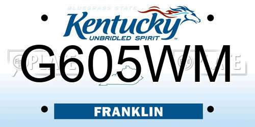 G605WM Kentucky License Plate