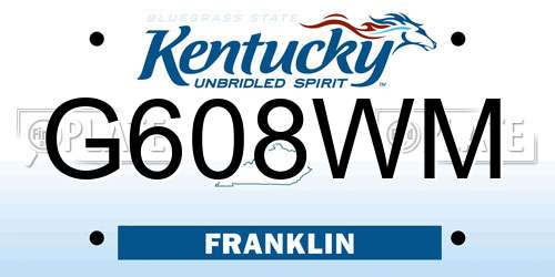 G608WM Kentucky License Plate