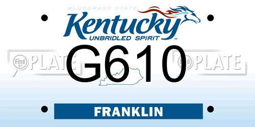 G610 Kentucky License Plate