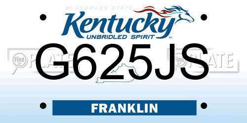 G625JS Kentucky License Plate