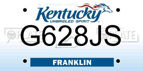 G628JS Kentucky License Plate