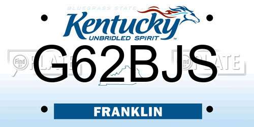 G62BJS Kentucky License Plate