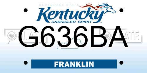 G636BA Kentucky License Plate