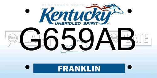 G659AB Kentucky License Plate