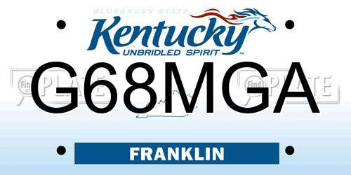 G68MGA Kentucky License Plate